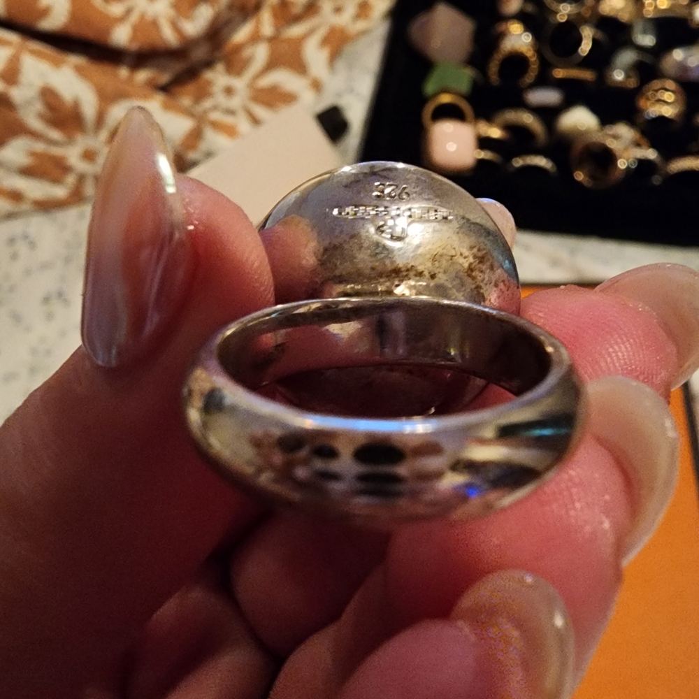 Silver Ring With Interesting Texture - image 4